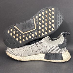 Adidas NMD R1 Primeknit -Men's Sz 5 -Black/White/Gray Sesame 2018 Shoes - AQ0899
